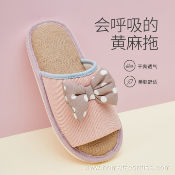 Summer Women Slide Slippers Linen Comfortable